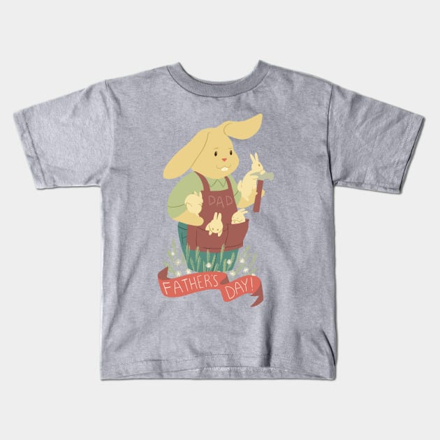 Father's Day Bunnies Kids T-Shirt by SarahWrightArt